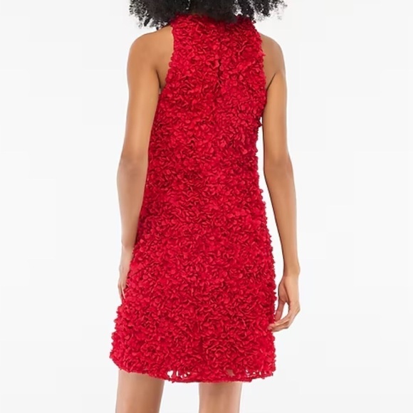 J Crew Factory Rosette mini dress in Deep Ruby Red size 0 NWT CE631 - Picture 2 of 12